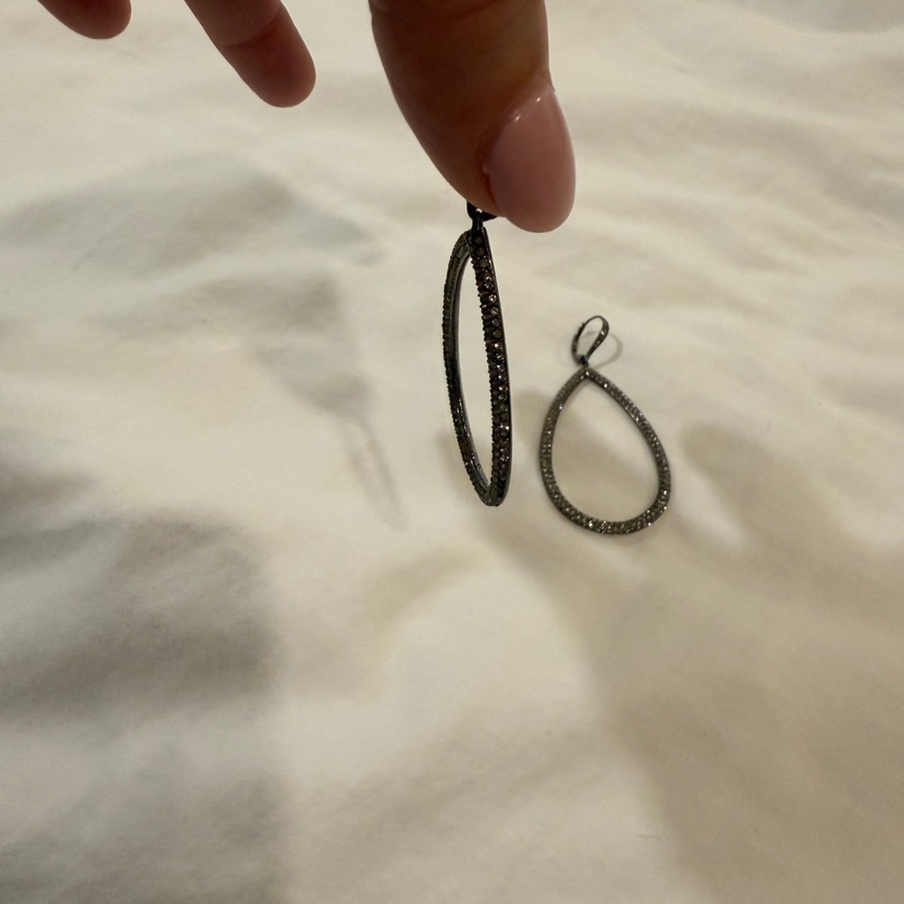 Silver Teardrop Earrings - Picture 2 of 2